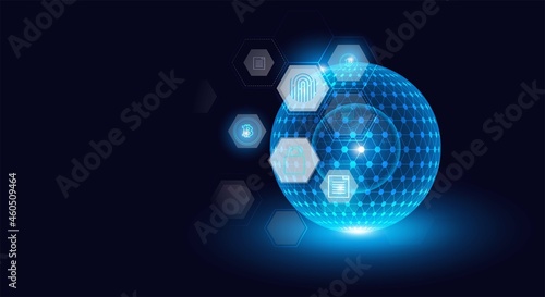 Block chain global network technology concept  background.Network nodes background.communication in the global computer networks. Internet technology. Business. Science. Vector illustra
