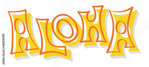 Aloha Stylized Type | Retro 60s Lettering | Vector Sign for Tiki Bars, Luaus and More | Hawaiian Clipart |  Shirt Design Resource