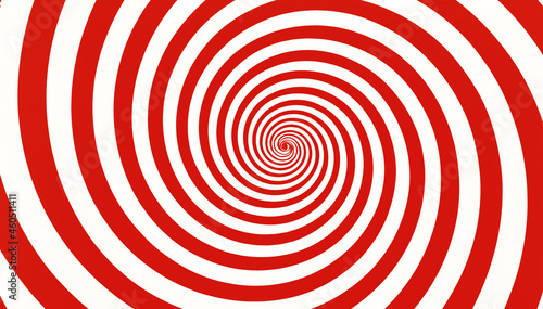 Obraz na płótnie Hypnosis visualisation conept endless spiral, red color