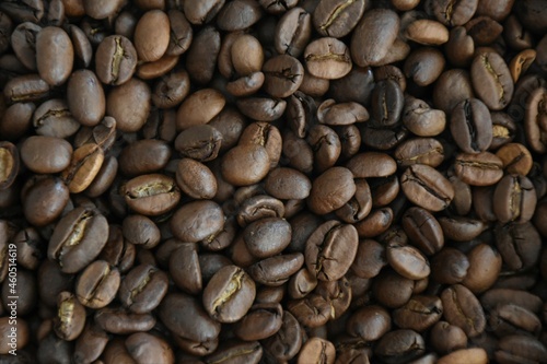 Texture of roasted coffee beans