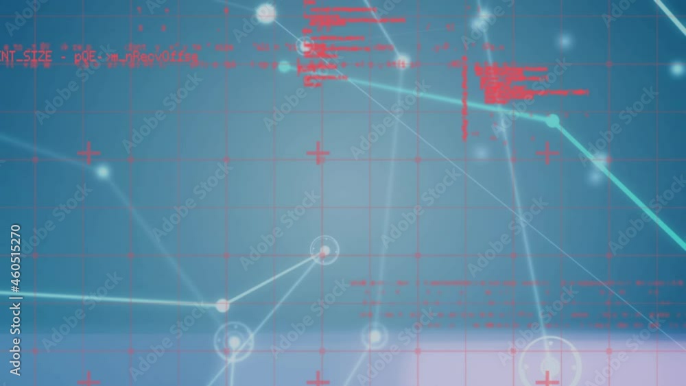 Animation of network of connections over data processing Animation of network of connections over data processing