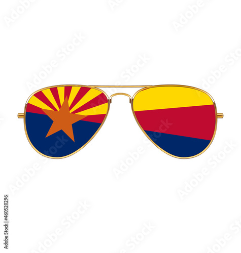 cool gold aviator sunglasses with arizona az flag