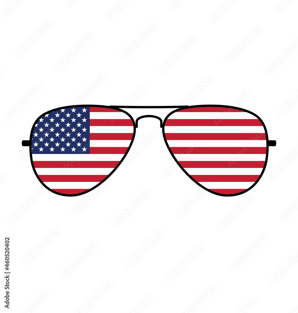 Fotografie cool aviator sunglasses with usa flag
