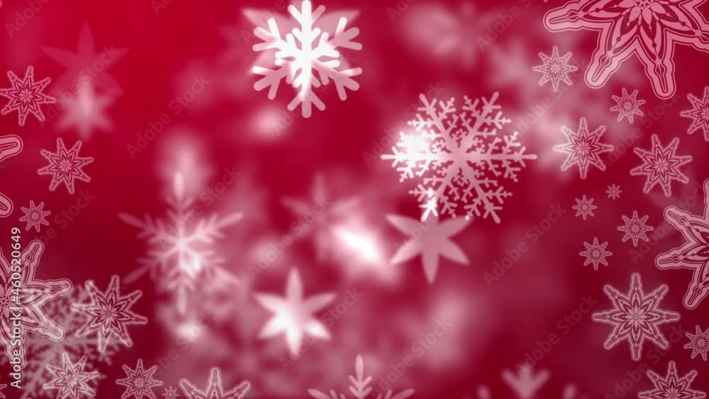 Animation of snow falling on red background Animation of snow falling on red background