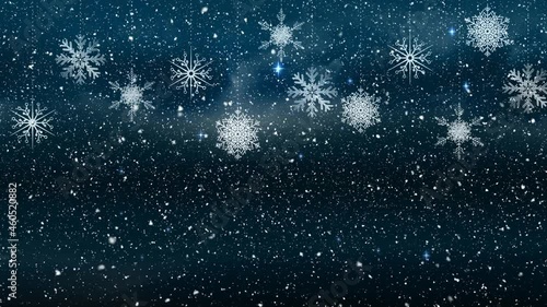 Wallpaper Mural Animation of snow falling over snowflakes on sky Torontodigital.ca