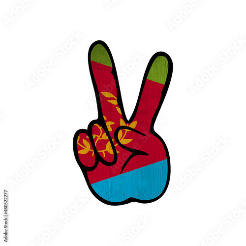World countries. Hand sign Victory. Eritrea