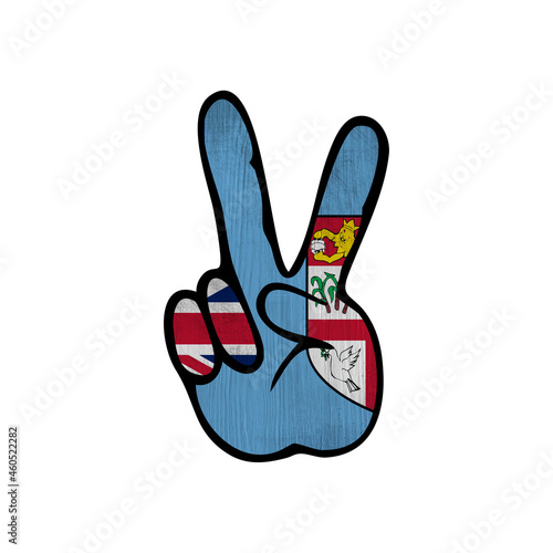 World countries. Hand sign Victory. Fiji