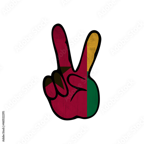 World countries. Hand sign Victory. Guinea-Bissau