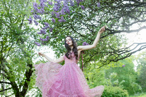 Portrait of a very beautiful sensual girl in a long dress