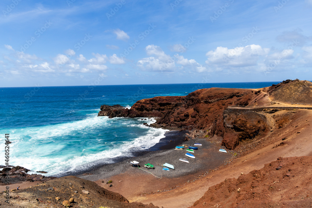 A view of a beach of Lanzarote, Canary Islands, Spain. A view of a beach of Lanzarote, Canary Islands, Spain.
