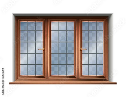  vector icon. Wooden window. 