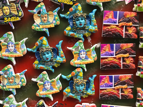 Photography Magnets on display in a shop in Sicily, Italy