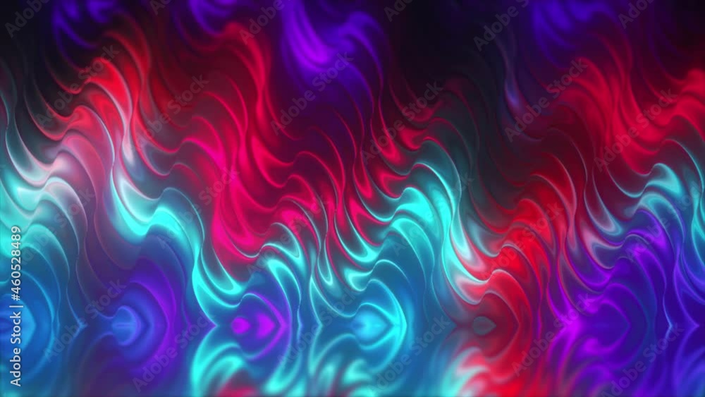 Abstract 3d render holographic oil surface background, foil wavy surface, wave and ripples, ultraviolet modern light, neon blue pink spectrum colors. Seamless loop 4k animation Abstract 3d render holographic oil surface background, foil wavy surface, wave and ripples, ultraviolet modern light, neon blue pink spectrum colors. Seamless loop 4k animation