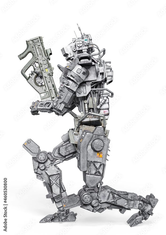 super droid is marching side view super droid is marching side view