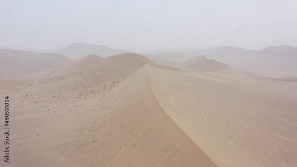 sunny evening time desert dunes aerial panorama 4k china sunny evening time desert dunes aerial panorama 4k china