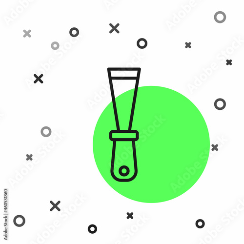 Black line Putty knife icon isolated on white background. Spatula repair tool. Spackling or paint instruments. Vector