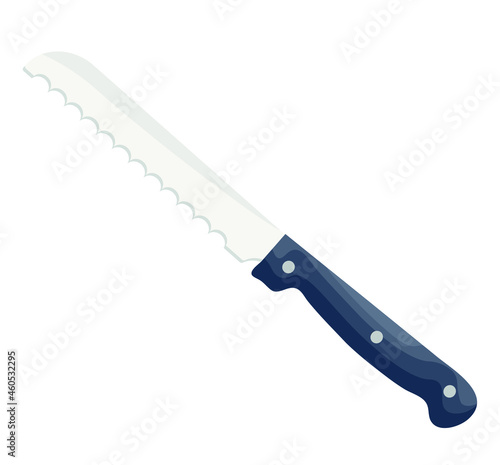 a knife for slicing bread on an isolated background in the flat style.vector illustration