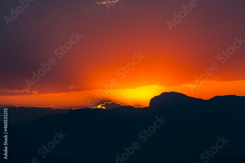 A red sunset in Antalya Turkey