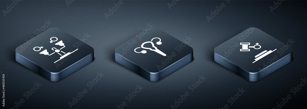 Set Isometric Gender equality, Female rights and reproductive system icon. Vector Set Isometric Gender equality, Female rights and reproductive system icon. Vector
