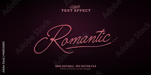 Editable text effect, minimal style Romantic text