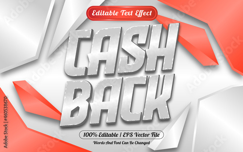 Cash back sale editable text effect with abstract background