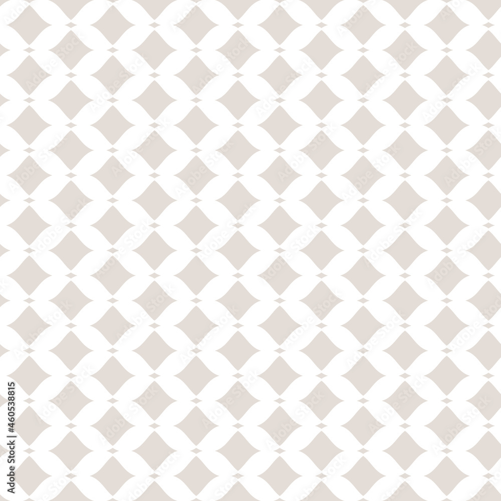 Abstract vector mesh pattern. Seamless illustration with beige and white diamond grid and curved, wavy shapes. Simple background is used in wallpapers, prints, packaging, textiles, fabric, wrapping Abstract vector mesh pattern. Seamless illustration with beige and white diamond grid and curved, wavy shapes. Simple background is used in wallpapers, prints, packaging, textiles, fabric, wrapping