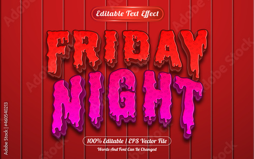 Friday night editable text effect template style