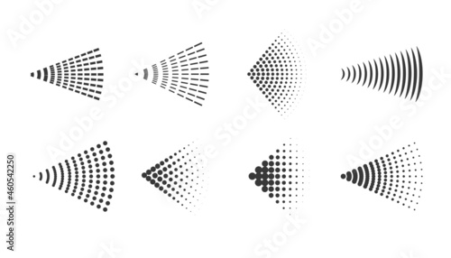 Spray of water, perfume logo. Spraying antiperspirant steam nozzle flows. Vector illustration