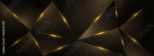 Abstract Polygonal Pattern with Luxury Gold and Glitter Combination. Usable for Background, Wallpaper, Banner, Poster, Brochure, Card, Web, Presentation. Vector Illustration Design Template.
