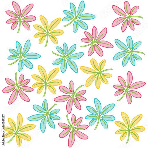 flowers pattern with leaves and background spring and winter design