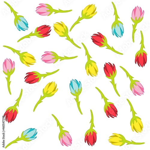 flowers pattern with leaves and background spring and winter design