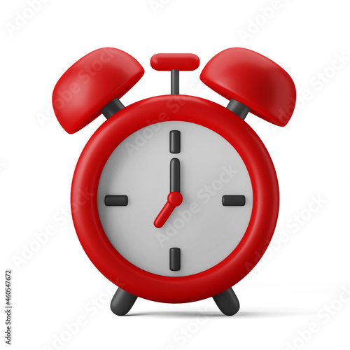 alarm clock 3d illustration 3d icon 3d rendering eisolated