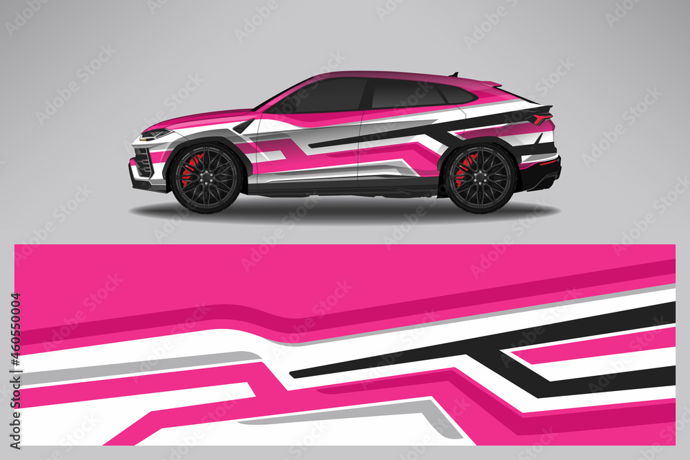 Wrap car vector design decal. Graphic abstract line racing background design for vehicle, race car, rally, adventure livery camouflage. Wrap car vector design decal. Graphic abstract line racing background design for vehicle, race car, rally, adventure livery camouflage.