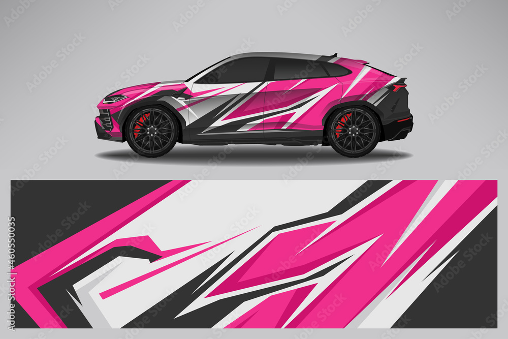 Wrap car vector design decal. Graphic abstract line racing background design for vehicle, race car, rally, adventure livery camouflage. Wrap car vector design decal. Graphic abstract line racing background design for vehicle, race car, rally, adventure livery camouflage.