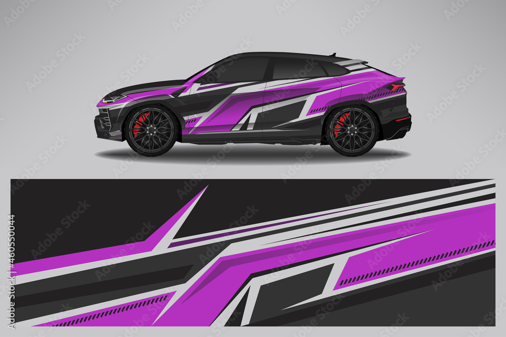 Wrap car vector design decal. Graphic abstract line racing background design for vehicle, race car, rally, adventure livery camouflage. Wrap car vector design decal. Graphic abstract line racing background design for vehicle, race car, rally, adventure livery camouflage.
