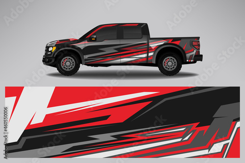 Wrap car vector design decal. Graphic abstract line racing background design for vehicle, race car, rally, adventure livery camouflage. © 21graphic