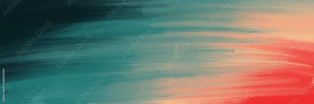 Abstract painting art with blurred blue, green, brown and red paint brush for presentation, website background, halloween poster, wall decoration, or t-shirt design.