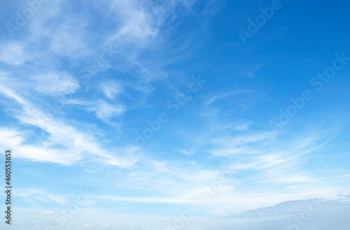 Blue sky background and white clouds soft focus