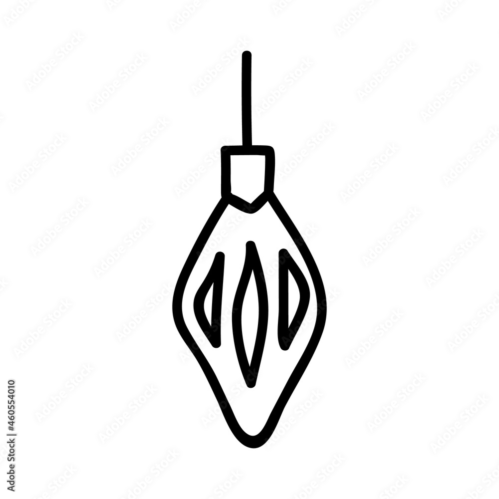 Single hand drawn Christmas tree ball. Vector illustration in doodles style. Isolated on white background. Single hand drawn Christmas tree ball. Vector illustration in doodles style. Isolated on white background.