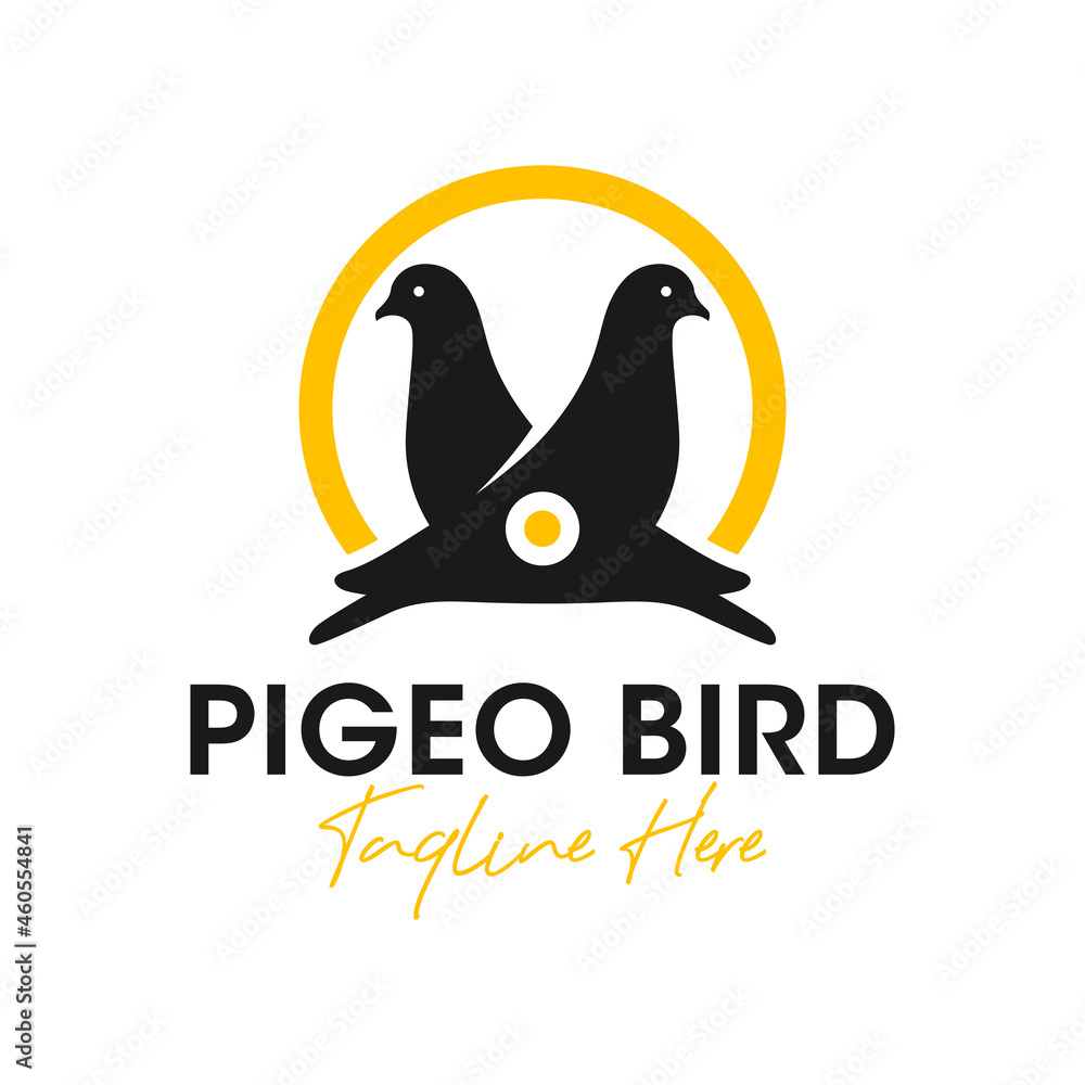 Obraz premium pigeon inspiration illustration logo design