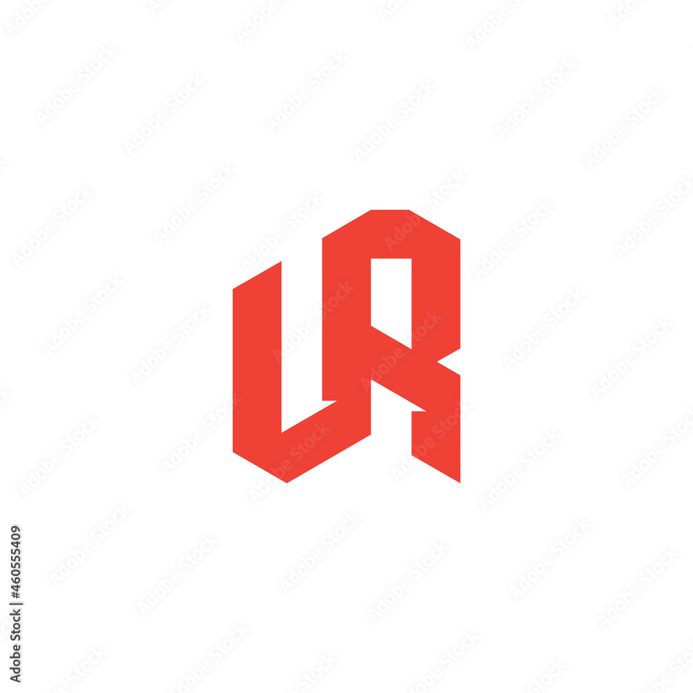 letter ur 3d flat design geometric logo vector letter ur 3d flat design geometric logo vector