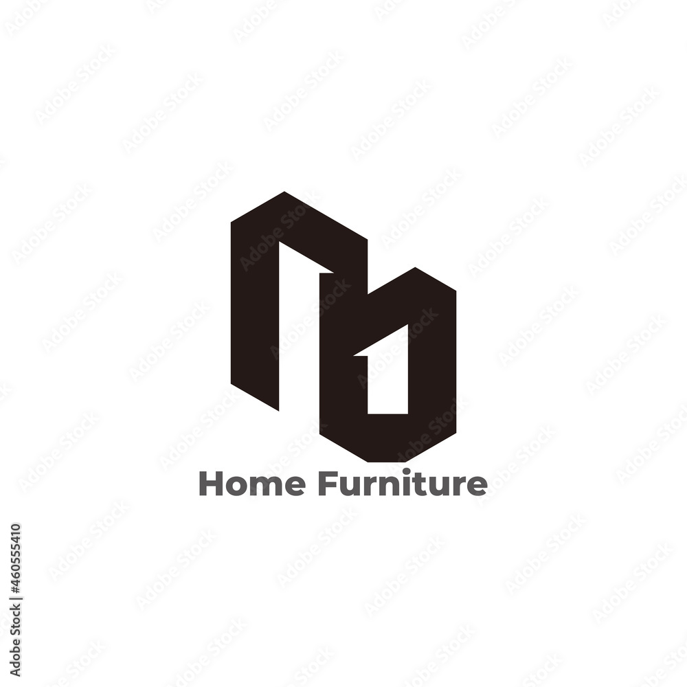 letter nb home furniture symbol geometric design logo vector letter nb home furniture symbol geometric design logo vector