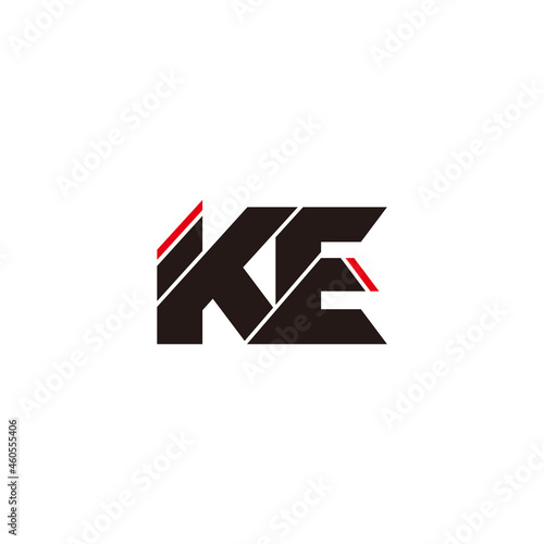 letter ke simple linked geometric colorful logo vector