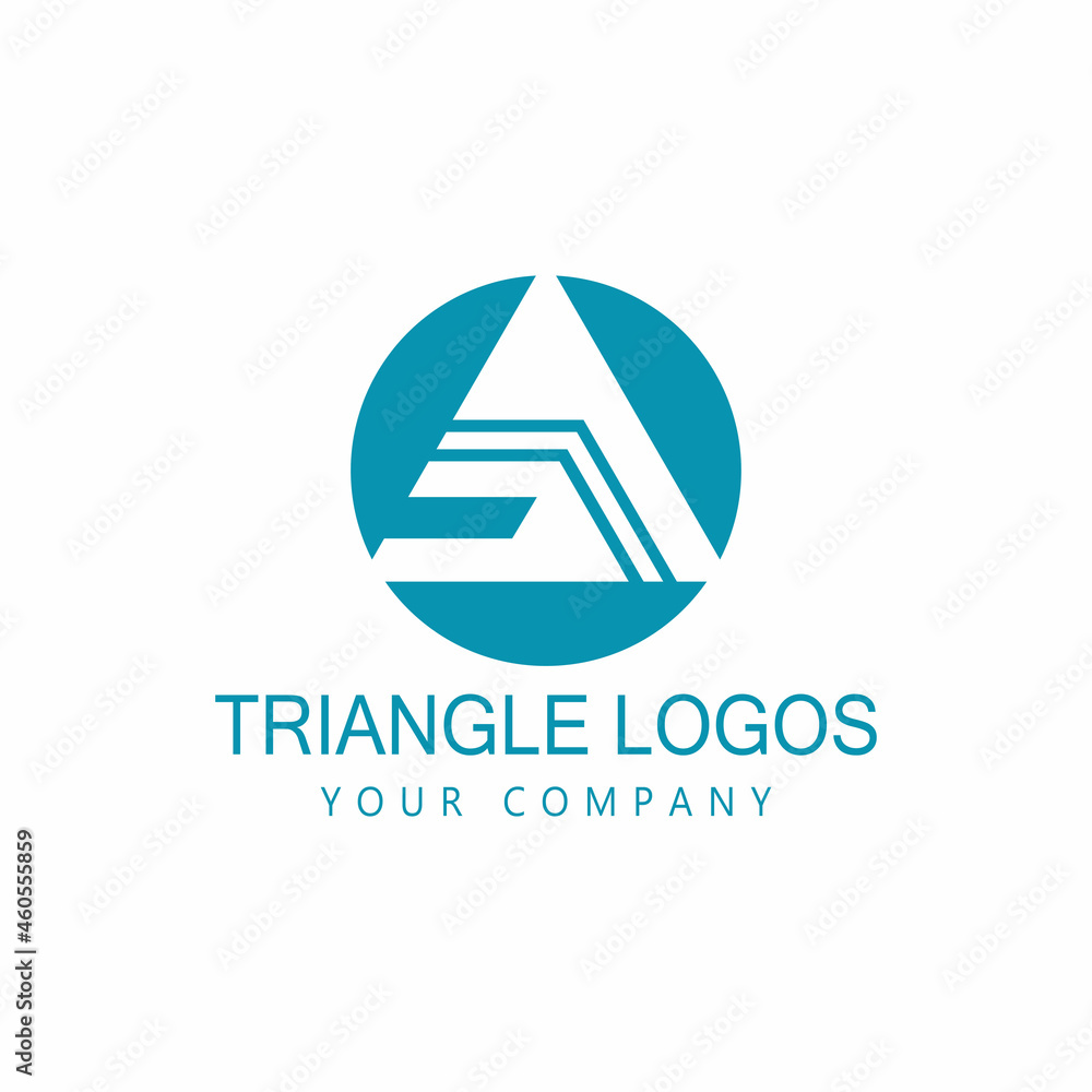 Futuristic Triangle Chain logo design inspiration Futuristic Triangle Chain logo design inspiration