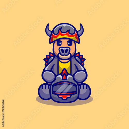 cute buffalo motorcycle gang member