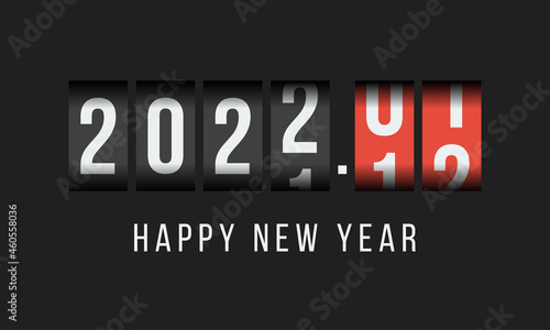 2022 happy new year, odometer styled greetings card