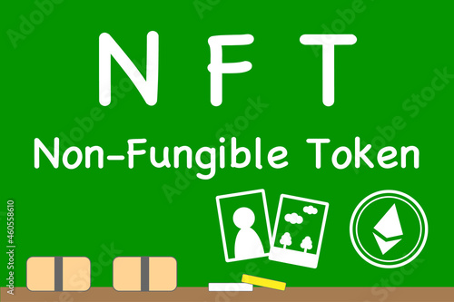 NFTアートの取引に関するイメージ　ベクターイラスト