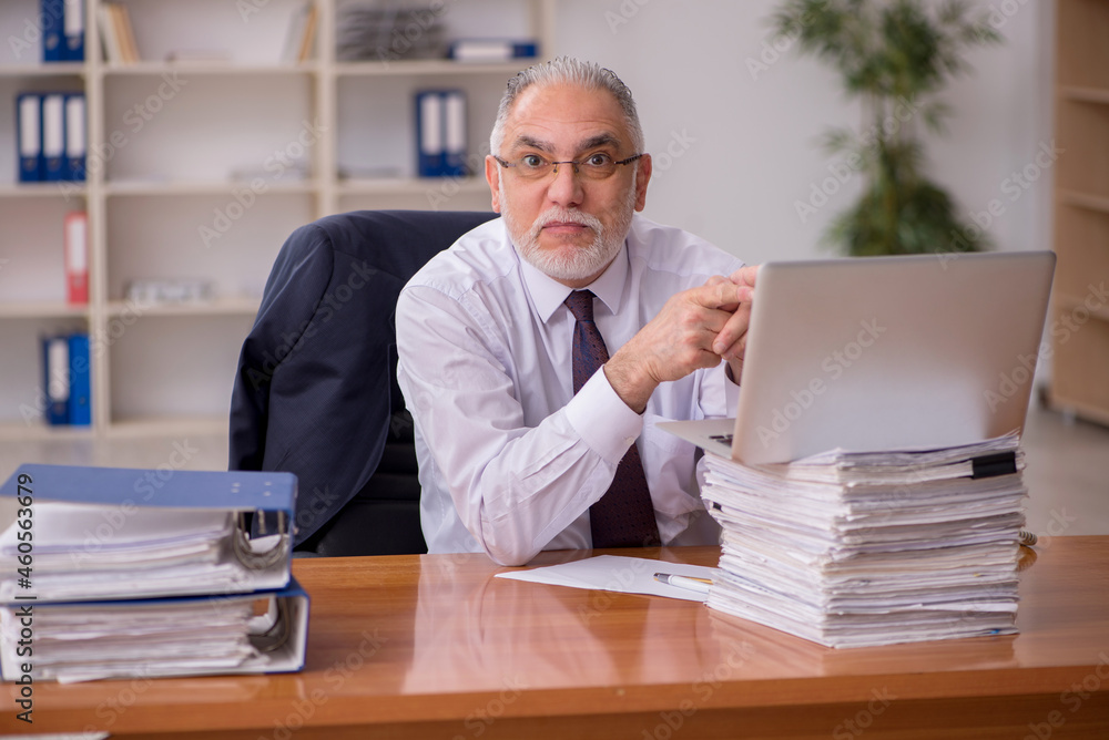 Old male employer and too much work in the office Old male employer and too much work in the office