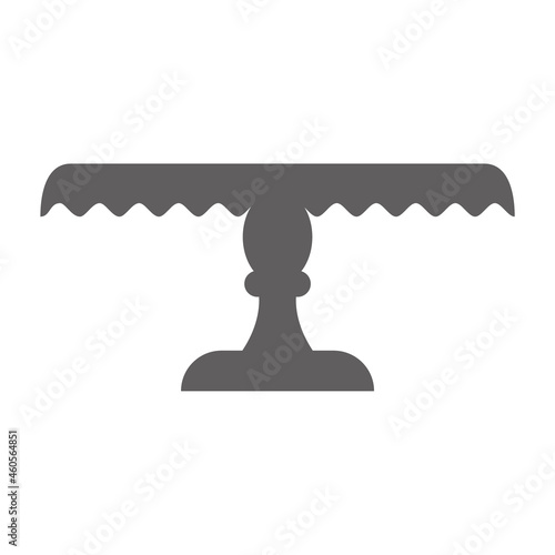 Stand cake in flat icon style. Empty tray for fruit and desserts. Vector illustration.