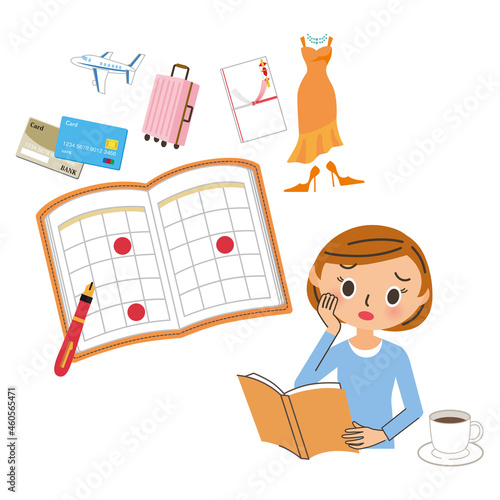 家計簿　女性　出費　スケジュール帳